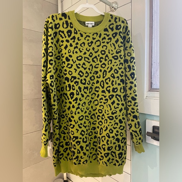 RED SKY Leopard Sweater Dress - Picture 2 of 4